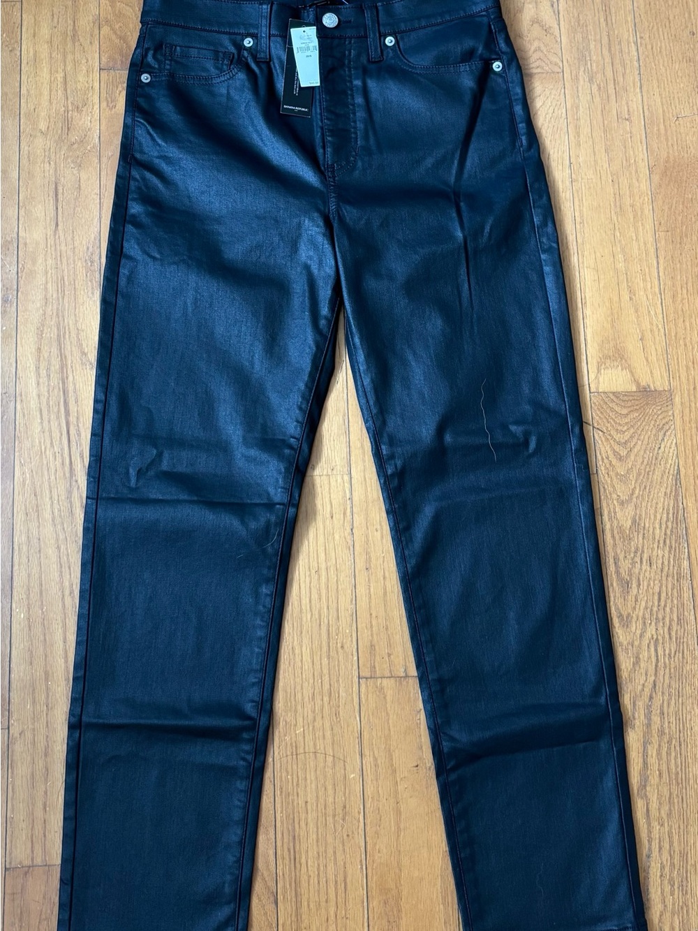 Banana Republic Women’s Black Slim Straight Coated Jeans